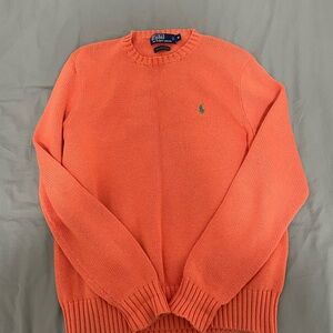 Ralph Lauren Orange Crewneck with Green Pony Logo